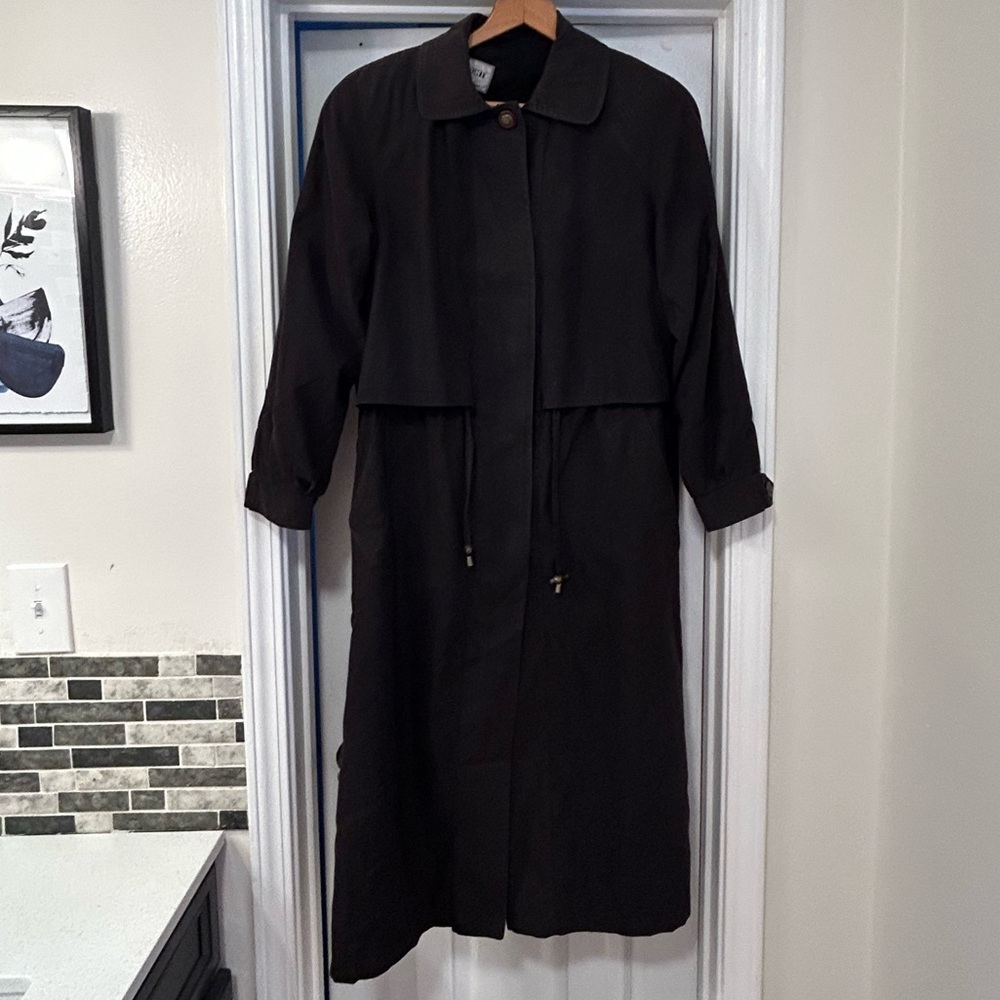 FITZ-WRIGHT Women’s Black 3 Season Trench Coat W/ Removable Lining Size 8